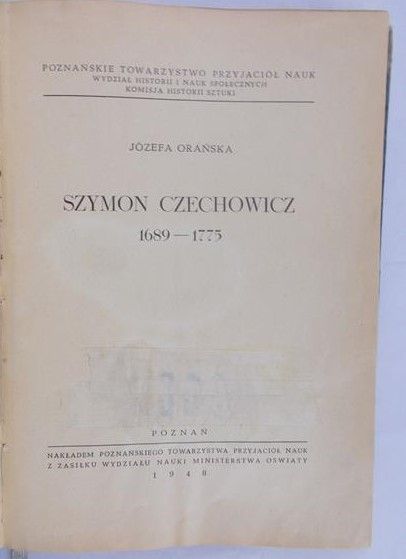 Orańska Józefa - Szymon Czechowicz, 1948 r.