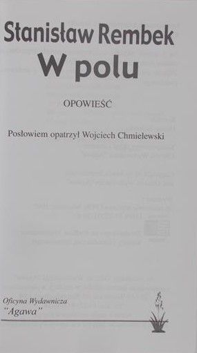 Rembek Stanisław - W polu