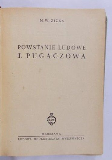 Żiżka M. W. - Powstanie ludowe J.Pugaczowa