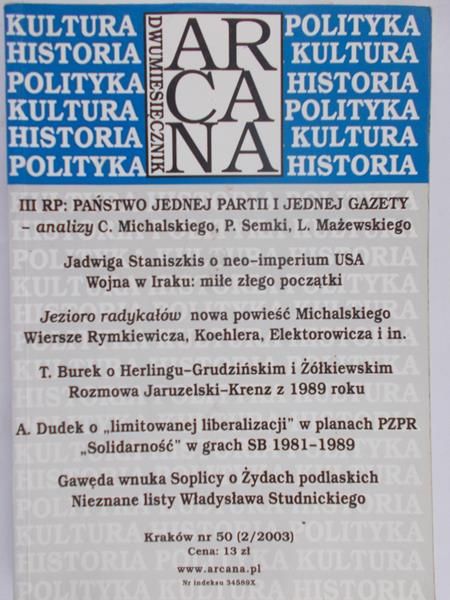 Dawidowicz Zuzanna (red.) - Dwumiesięcznik Arcana nr 50