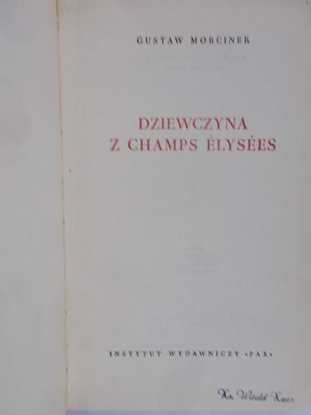 Morcinek Gustaw - Dziewczyna z Champs-Elysees