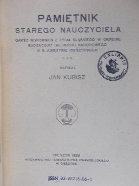 Kubisz Jan - Pamiętnik starego nauczyciela, 1928 r.