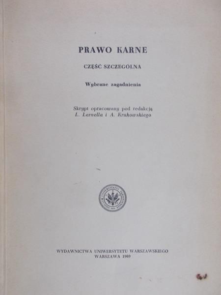 Stanisław Pławski - Prawo karne, cz szczegółowa