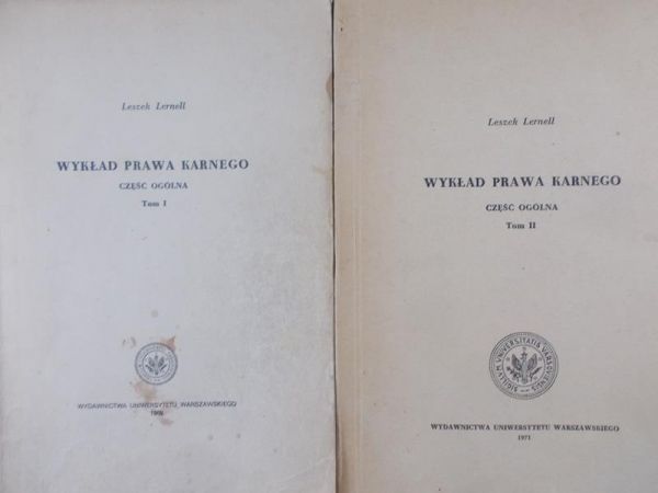 Lernell Leszek - Wykład prawa karnegoTom I-II