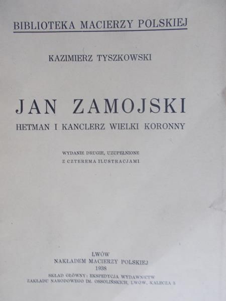 Tyszkowski Kazimierz - Jan Zamojski, 1938 r.