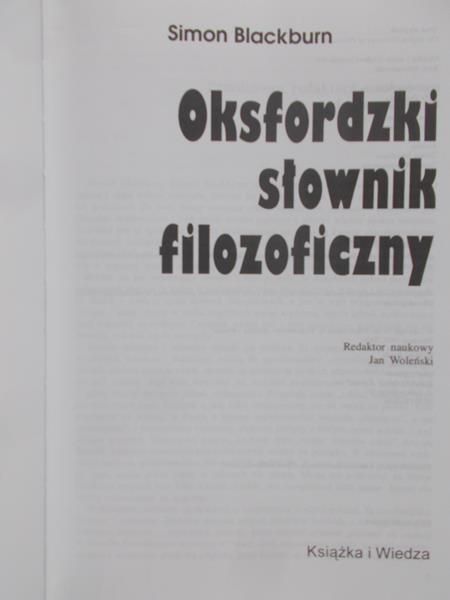 Blackburn Simon - Oksfordzki słownik filozoficzny