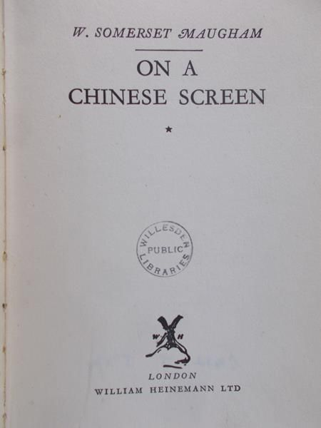 Maugham Somerset W. - On a chinese screen, 1935 r.