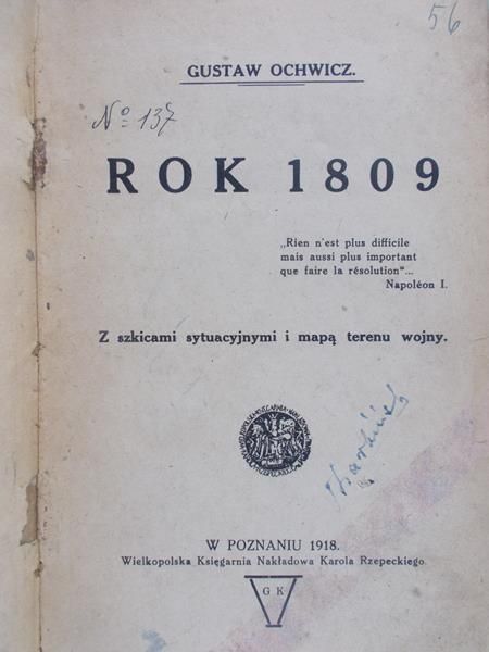 Ochwicz Gustaw - Boje polskie. Rok 1809,  1918r.