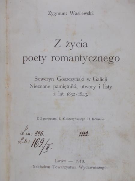 Wasilewski Zygmunt - Z życia poety romantycznego, 1910 r.
