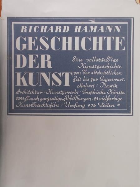 Hamann Richard - Geschichte Der Kunst, 1932r.