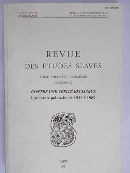 Włodarczyk Helene - Revue des etudes slaves
