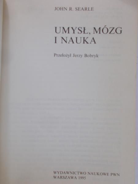 Searle John R. - Umysł, mózg i nauka