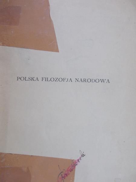 Mileski Wacław -  Polska Filozofia Narodowa, 1927r.