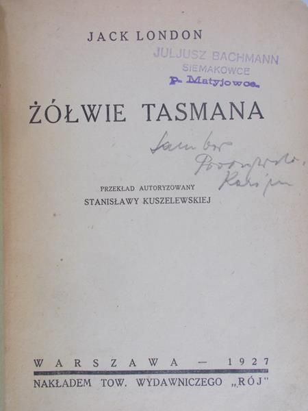 London Jack - Żółwie Tasmana, 1927 r.