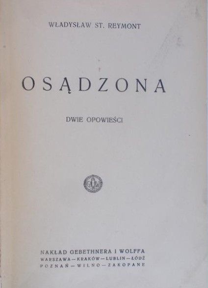 Reymont Władysław - Osądzona, 1923 r.