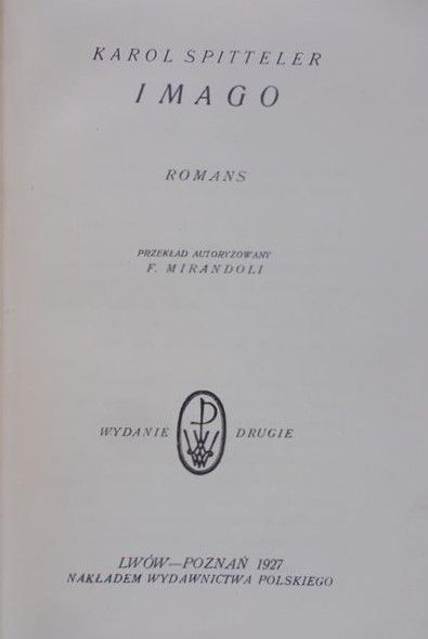 Spitteler Karol - Imago, 1927 r.