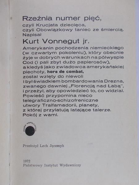 Vonnegut Kurt - Rzeźnia numer pięć