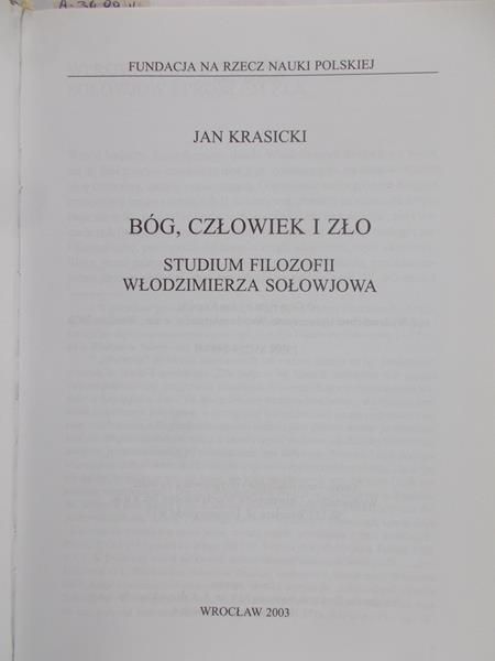 Krasicki Jan - Bóg, człowiek i zło