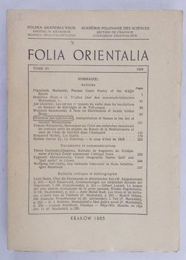 Lewicki Tadeusz (red.) - Folia Orientalia, Tom VI