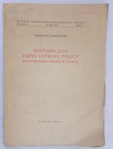Namysłowski Władysław - Historyczny Zarys Ustroju Policy