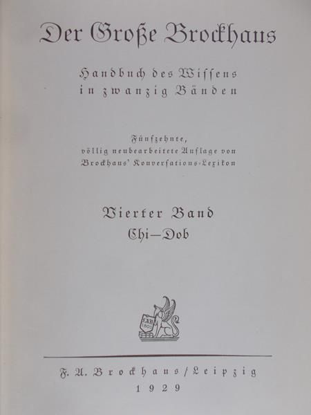 Der Grosse Brockhaus, t. IV, Chi-Dob, 1929r.