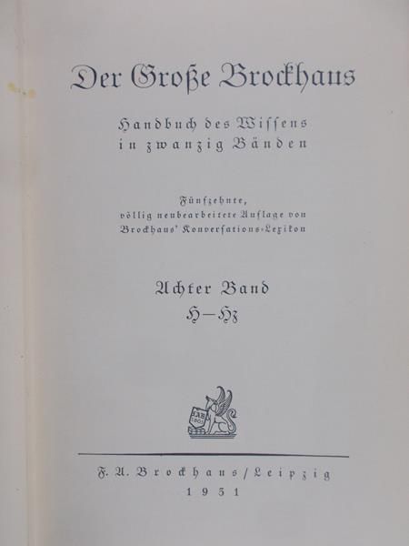 Der Grosse Brockhaus, t. VIII, H- Hz, 1931r.