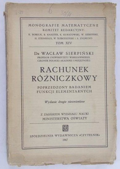 Sierpiński Wacław - Rachunek Różniczkowy, 1947 r.