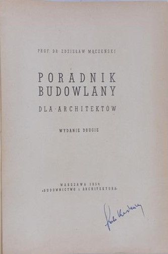Mączeński Zdzisław - Poradnik budowlany dla architektów