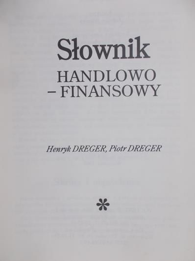 Dreger Henryk - Słownik handlowo - finansowy, polsko-niemiecki, niemiecko-polski