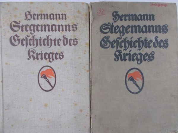Hermann Stegemanns - Geschichte des krieges, zestaw 2 książek, 1917 r.