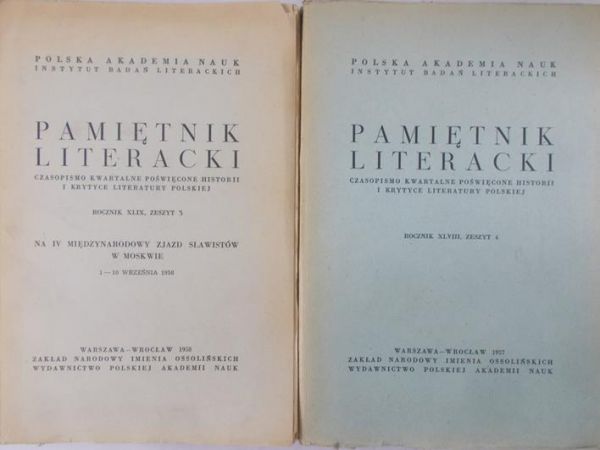 Pamiętnik literacki, 2 tomy