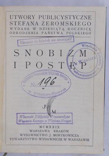 Żeromski Stefan - Snobizm i postęp, 1929r.