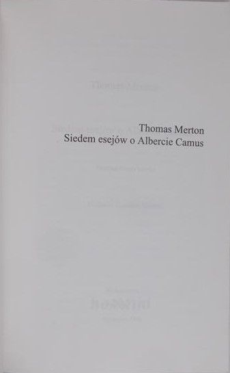 Merton Thomas - 7 esejów o Albercie Camus