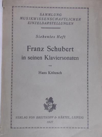 Schubert Franz - In seinen Klaviersonaten, 1927r.