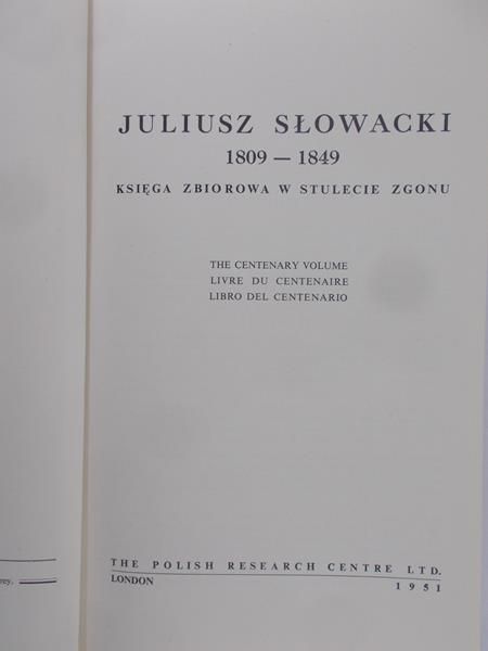 Słowacki Juliusz - Księga zbiorowa w stulecie zgonu