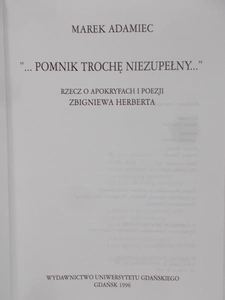 Adamiec Marek - Pomnik trochę niezupełny