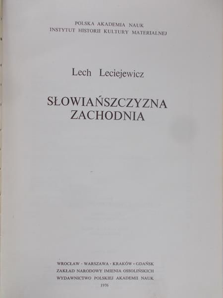 Leciejewicz Lech - Słowiańszczyzna Zachodnia