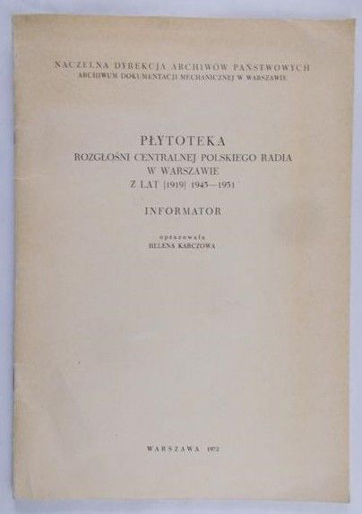 Karczowa Helena (opr.) -Płytoteka