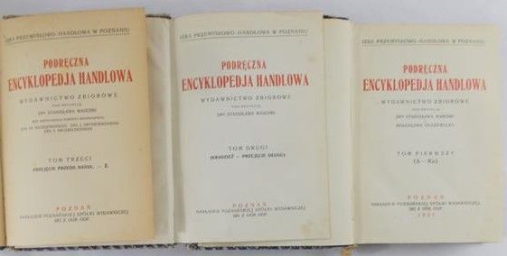 Waschki Mieczysław -Podręczna encyklopedja handlowa tom I-III, 1931 r.