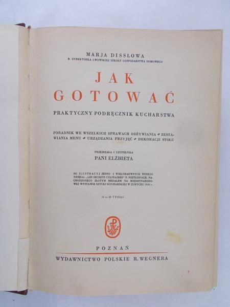Disslowa Marja - Jak gotować, 1938 r.