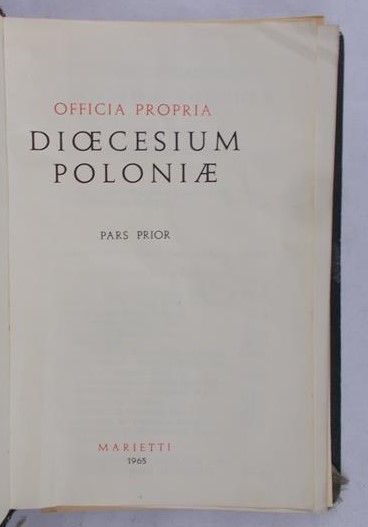 Officia propria dioecesium Poloniae. Pars Prior