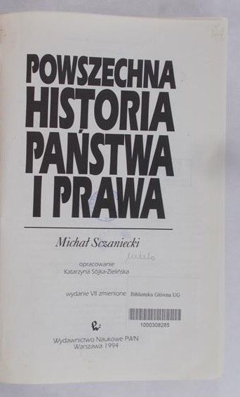 Sczaniecki Michał - Powszechna historia państwa i prawa