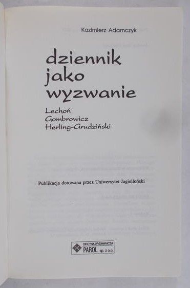 Adamczyk Kazimierz- Dziennik jako wyzwanie