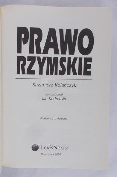 Kolańczyk Kazimierz - Prawo rzymskie