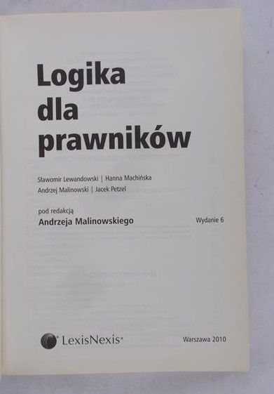 Lewandowski Sławomir - Logika dla prawników