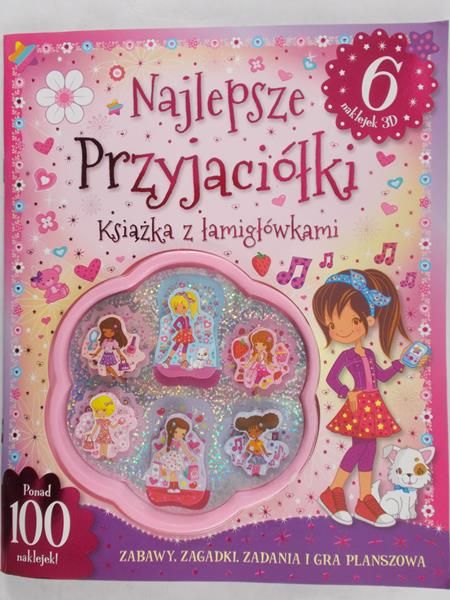 Najlepsze przyjaciółki Ksiażka z łamigłówkami 6 naklejek 3D