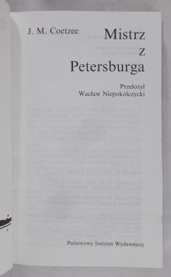 Coetzee J. M. - Mistrz z Petersburga