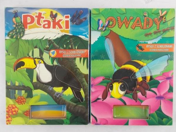Ptaki/Owady Rysuj z szablonami ozdabiaj naklejkami