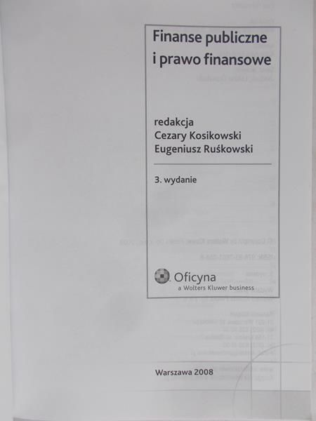 Kosikowski Cezary - Finanse publiczne i prawo finansowe
