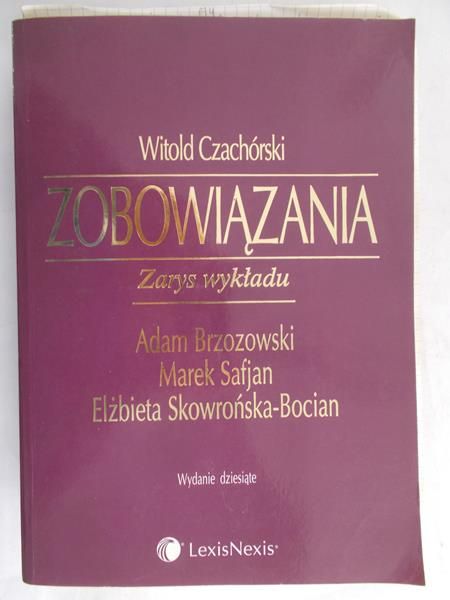Czachórski Witold - Zobowiązania: Zarys wykładu